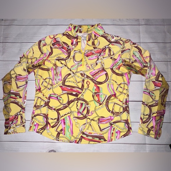 Icikuls Large Colorful Chain Print Women's Top, Lightweight, Unique Pattern,Cute - Picture 1 of 5